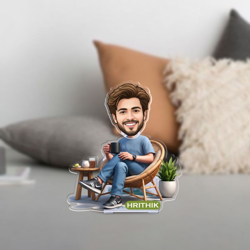 Customized Bobblehead Caricature for Home & Office Desk Tabletop Decor Gift for Boss, Brother, Teacher & Friends Battery Powered Moving Head Feature